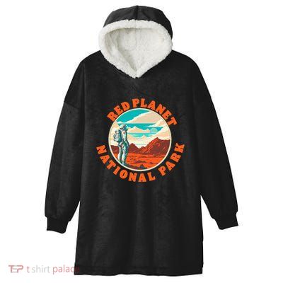 Red Planet Mars National Park Explore Mars Vintage Hooded Wearable Blanket