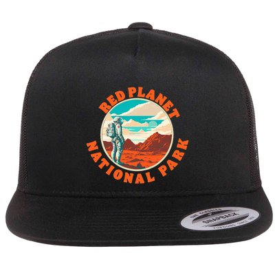 Red Planet Mars National Park Explore Mars Vintage Flatbill Hat