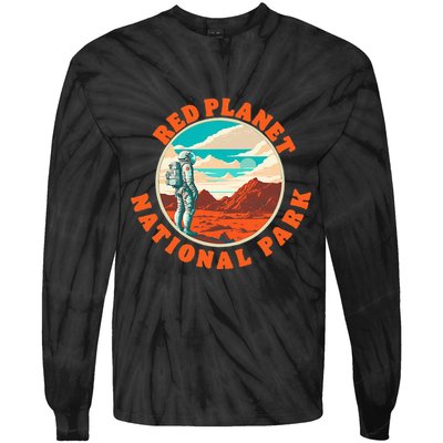 Red Planet Mars National Park Explore Mars Vintage Tie-Dye Long Sleeve Shirt