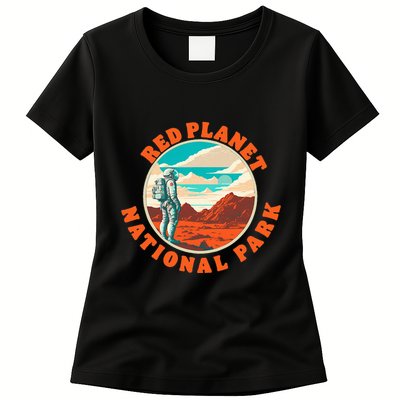 Red Planet Mars National Park Explore Mars Vintage Womens T-Shirt