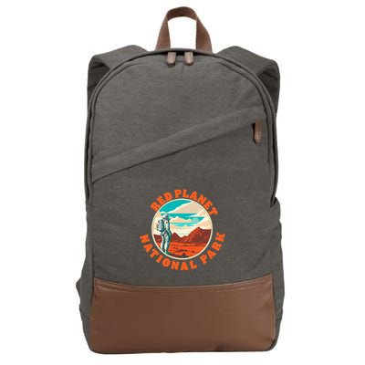 Red Planet Mars National Park Explore Mars Vintage Cotton Canvas Backpack