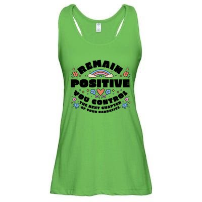 Remain Positive Motivation Quote Ladies Essential Flowy Tank