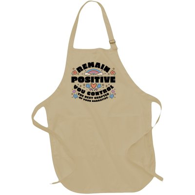 Remain Positive Motivation Quote Full-Length Apron With Pockets