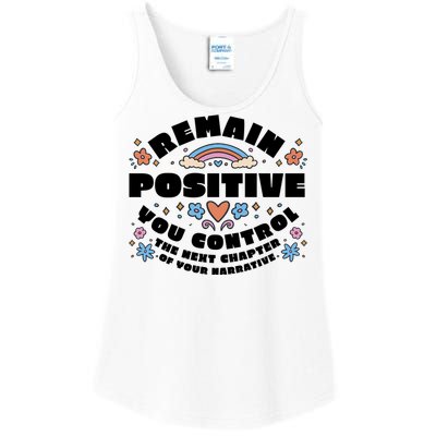 Remain Positive Motivation Quote Ladies Essential Tank