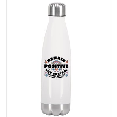 Remain Positive Motivation Quote Stainless Steel Insulated Water Bottle