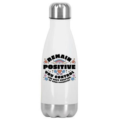 Remain Positive Motivation Quote Stainless Steel Insulated Water Bottle