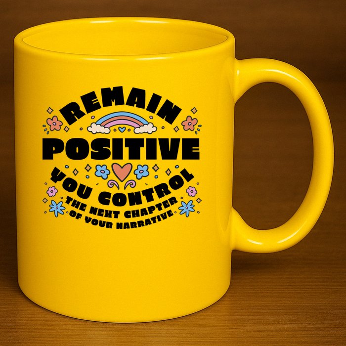 Remain Positive Motivation Quote 11oz C Handle Ceramic Mug