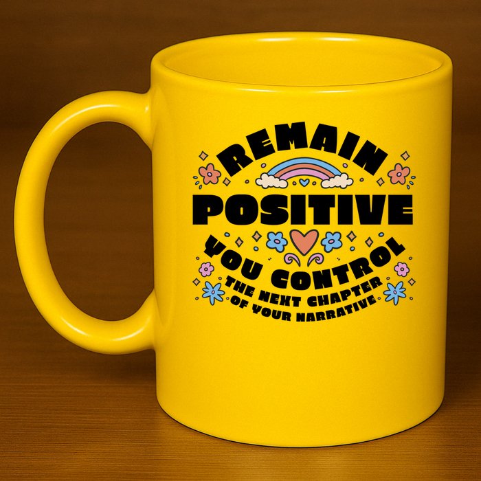 Remain Positive Motivation Quote 11oz C Handle Ceramic Mug