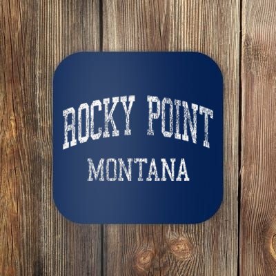 Rocky Point Montana Mt Vintage Athletic Sports Design Coaster