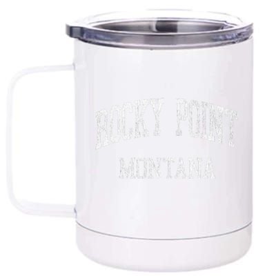 Rocky Point Montana Mt Vintage Athletic Sports Design 12 oz Stainless Steel Tumbler Cup