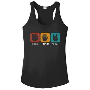 Rock Paper Metal Heavy Metal Music Ladies PosiCharge Competitor Racerback Tank