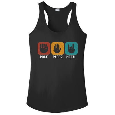 Rock Paper Metal Heavy Metal Music Ladies PosiCharge Competitor Racerback Tank