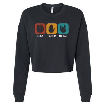 Rock Paper Metal Heavy Metal Music Cropped Pullover Crew