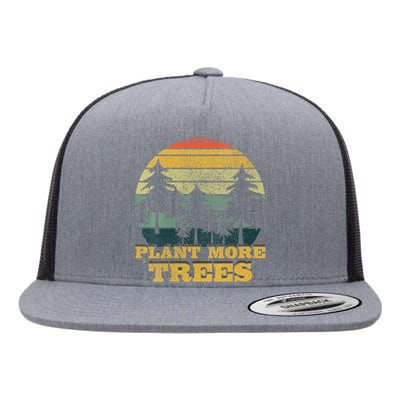 Retro Plant More Trees Earth Day Save Planet Environmental Flat Bill Trucker Hat