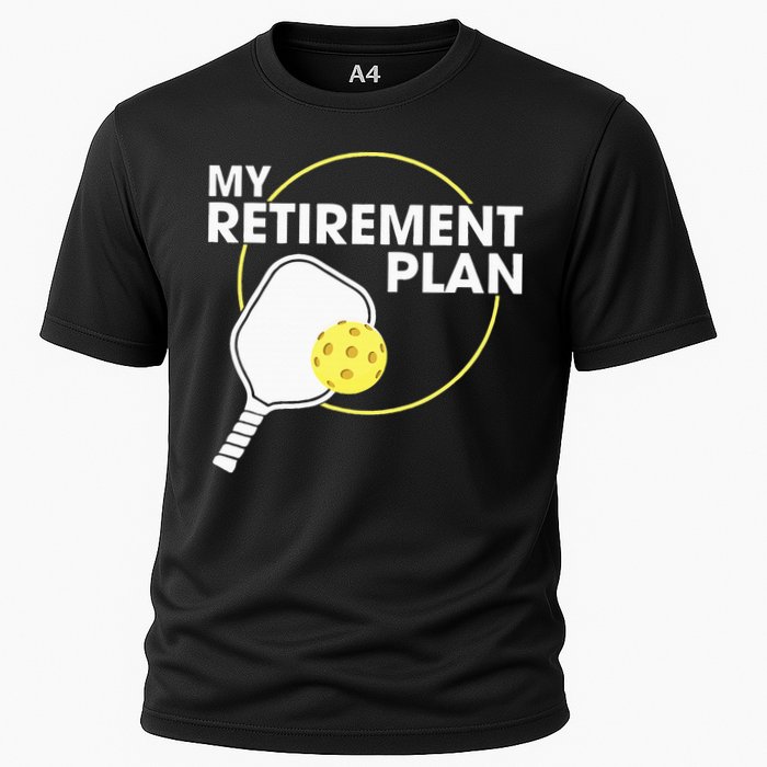 Retired Pickleball My Retirement Plan Pickleball Paddle Cooling Performance Crew T-Shirt