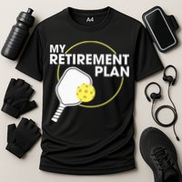 Retired Pickleball My Retirement Plan Pickleball Paddle Cooling Performance Crew T-Shirt
