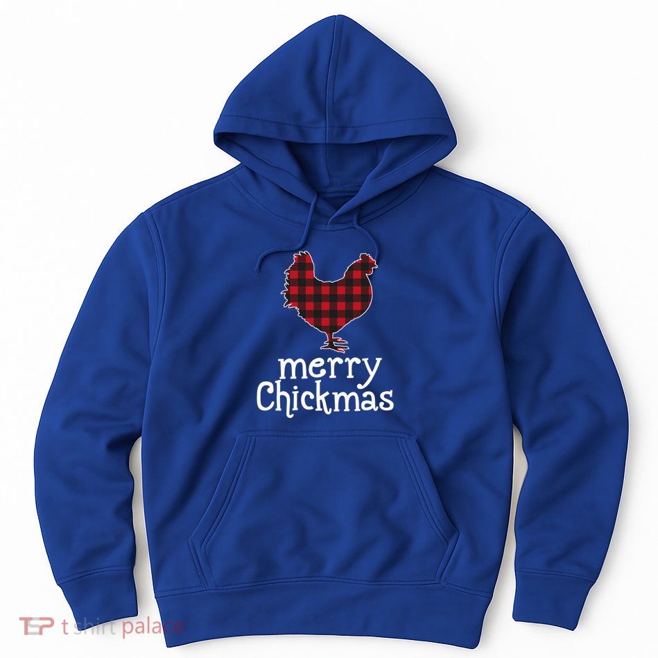Red Plaid Merry Chickmas Gift Funny Christmas Chicken Lover Gift Hoodie