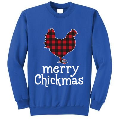 Red Plaid Merry Chickmas Gift Funny Christmas Chicken Lover Gift Sweatshirt