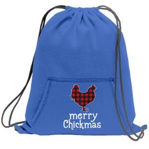 Red Plaid Merry Chickmas Gift Funny Christmas Chicken Lover Gift Sweatshirt Cinch Pack Bag