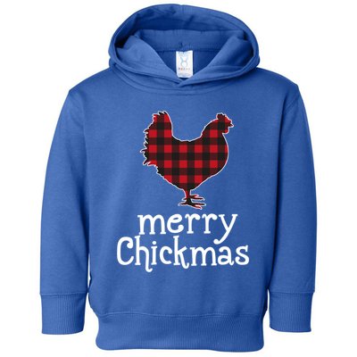Red Plaid Merry Chickmas Gift Funny Christmas Chicken Lover Gift Toddler Hoodie