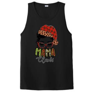 Red Plaid Mama Claus Messy Bun Family Christmas Matching Pjs Gift PosiCharge Competitor Tank