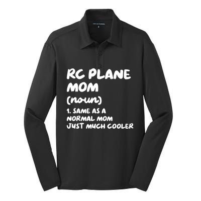 Rc Plane Mom Definition Funny Gift Silk Touch Performance Long Sleeve Polo