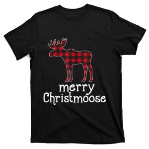 Red Plaid Merry Christmoose Christmas GIFT T-Shirt