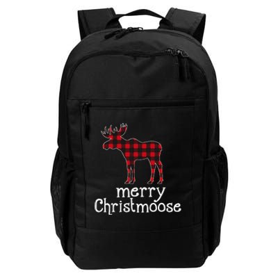 Red Plaid Merry Christmoose Christmas Moose Lovers Daily Commute Backpack