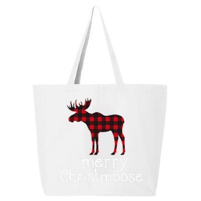 Red Plaid Merry Christmoose Christmas Moose Lovers 25L Jumbo Tote