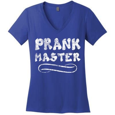 Retro Prank Master April Fool's Day Joke Graphic Art Women's V-Neck T-Shirt