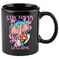 Retro Psychedelic Mushroom Stay Trippy Little Hippie Gift 11oz C Handle Ceramic Mug