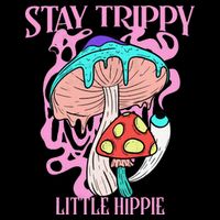 Retro Psychedelic Mushroom Stay Trippy Little Hippie Gift Drawstring Bag