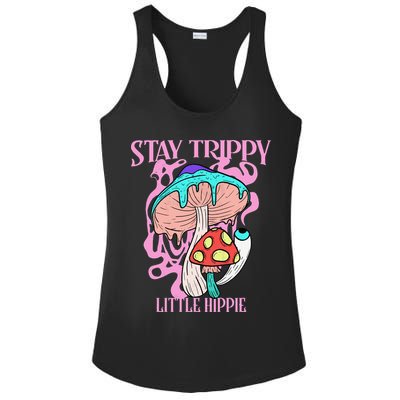 Retro Psychedelic Mushroom Stay Trippy Little Hippie Gift Ladies PosiCharge Competitor Racerback Tank