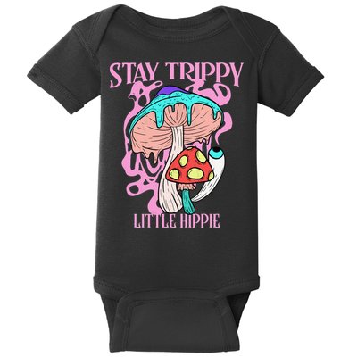 Retro Psychedelic Mushroom Stay Trippy Little Hippie Gift Baby Bodysuit
