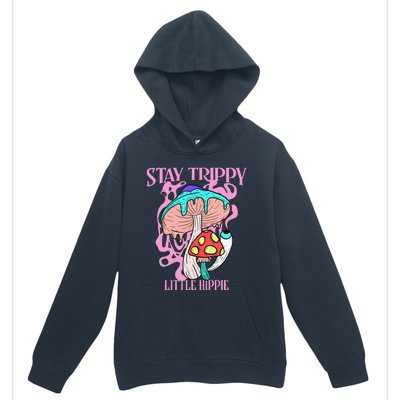 Retro Psychedelic Mushroom Stay Trippy Little Hippie Gift Urban Pullover Hoodie