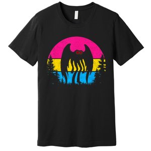 Retro Pan Mothman Pansexual Pride Point Pleasant Cryptid Premium T-Shirt