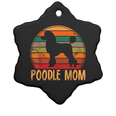 Retro Poodle Mom Gift Dog Mother Pet Poodle Mama Ceramic Star Ornament