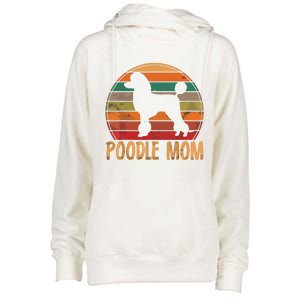 Retro Poodle Mom Gift Dog Mother Pet Poodle Mama Womens Funnel Neck Pullover Hood