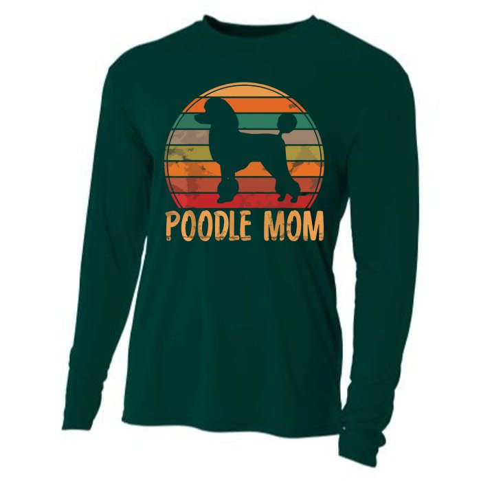 Retro Poodle Mom Gift Dog Mother Pet Poodle Mama Cooling Performance Long Sleeve Crew