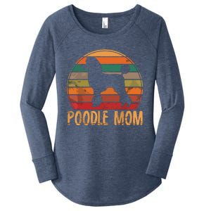 Retro Poodle Mom Gift Dog Mother Pet Poodle Mama Women's Perfect Tri Tunic Long Sleeve Shirt