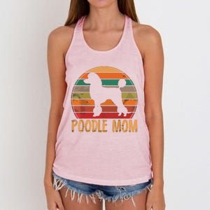 Retro Poodle Mom Gift Dog Mother Pet Poodle Mama Women's Knotted Racerback Tank