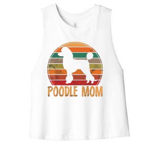 Retro Poodle Mom Gift Dog Mother Pet Poodle Mama Women's Racerback Cropped Tank