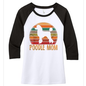 Retro Poodle Mom Gift Dog Mother Pet Poodle Mama Women's Tri-Blend 3/4-Sleeve Raglan Shirt