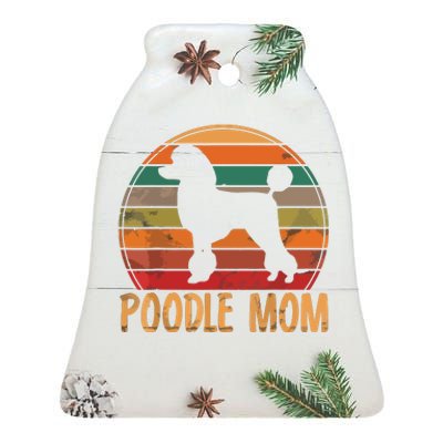 Retro Poodle Mom Gift Dog Mother Pet Poodle Mama Ceramic Bell Ornament