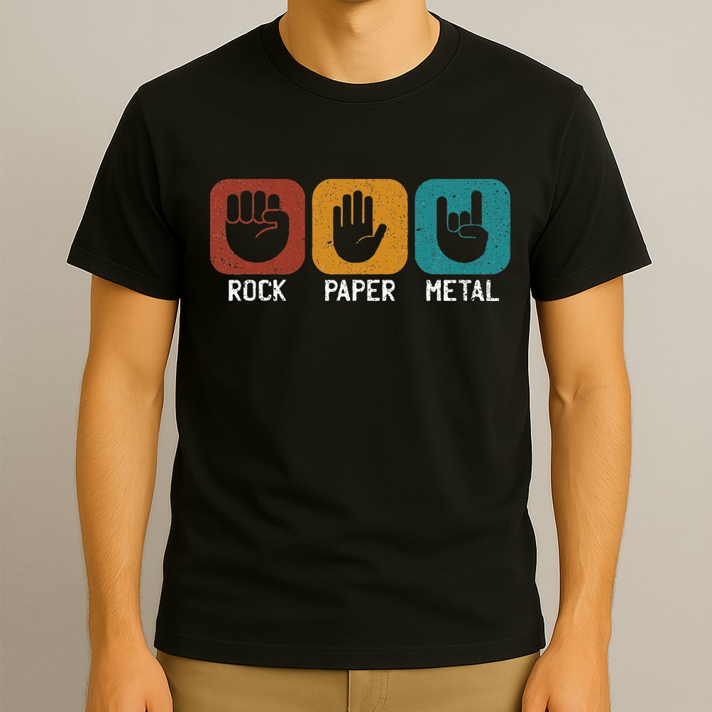 Rock Paper Metal Heavy Metal Music T-Shirt