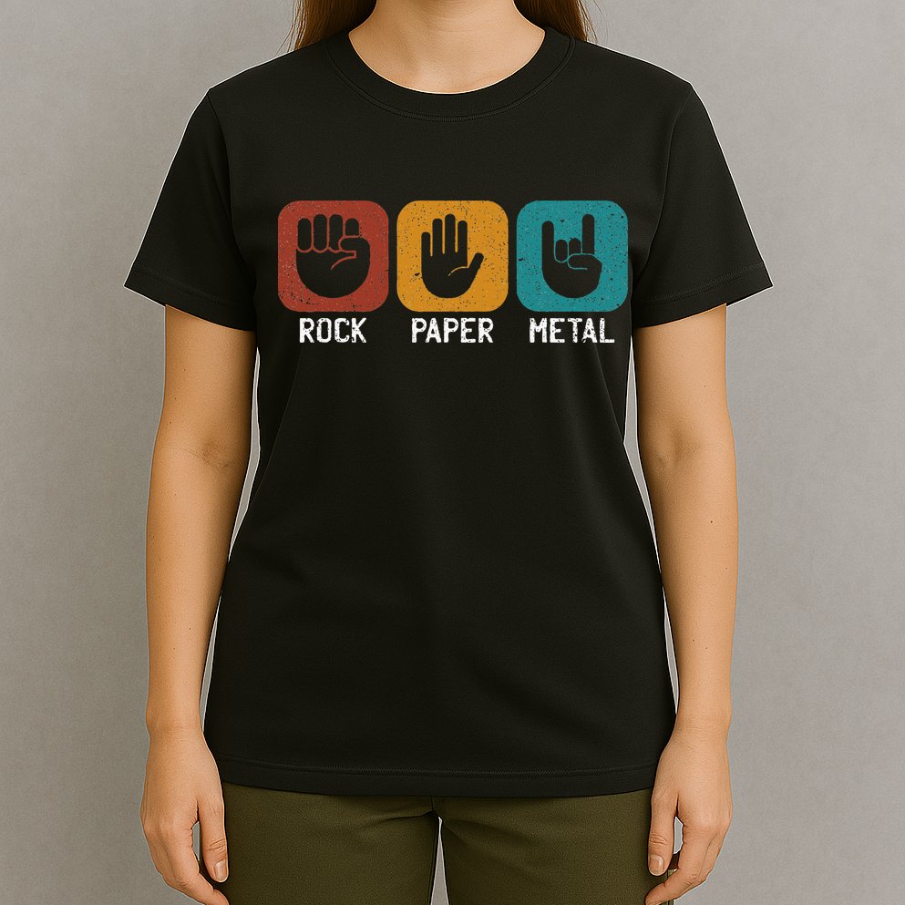 Rock Paper Metal Heavy Metal Music T-Shirt