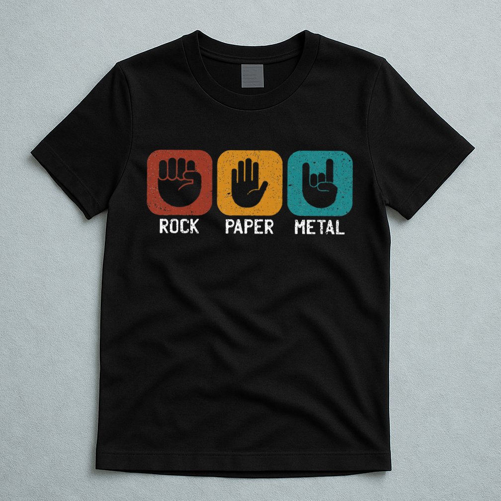 Rock Paper Metal Heavy Metal Music T-Shirt