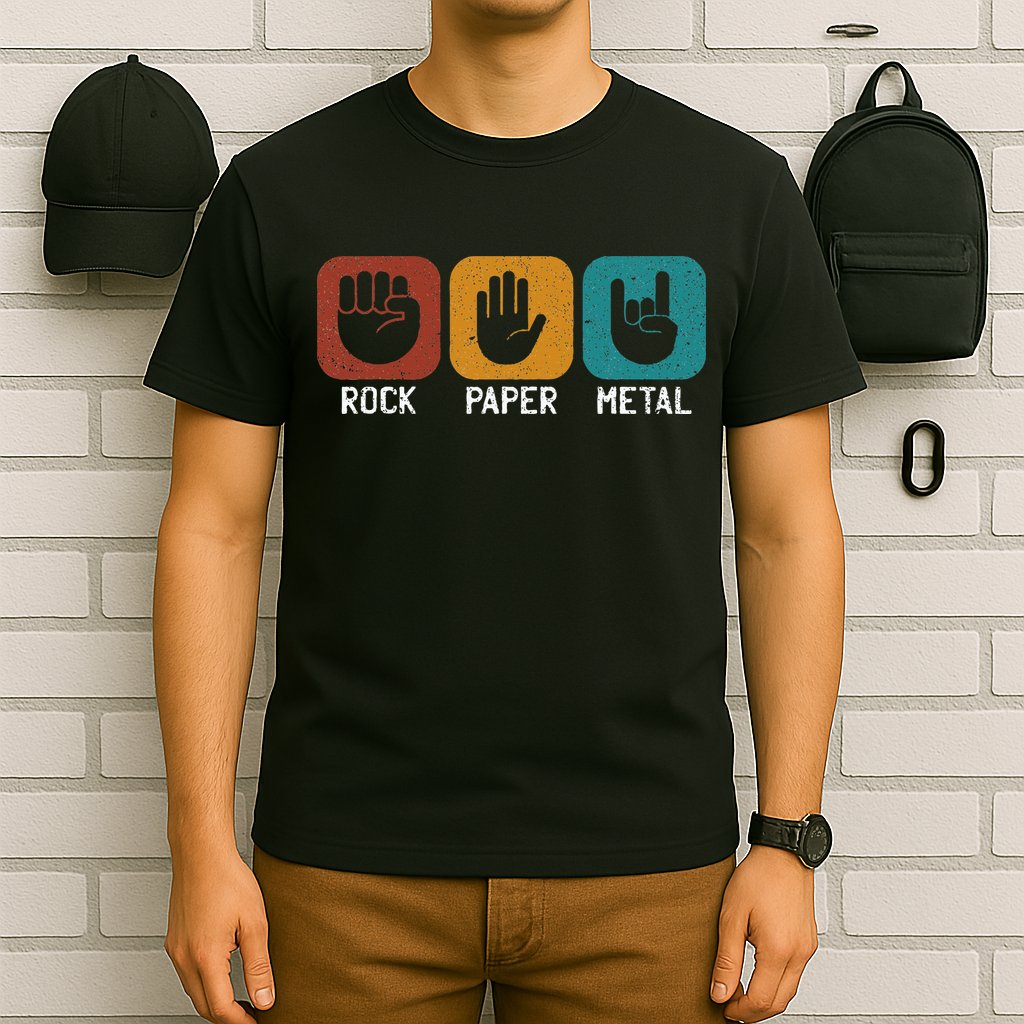 Rock Paper Metal Heavy Metal Music T-Shirt