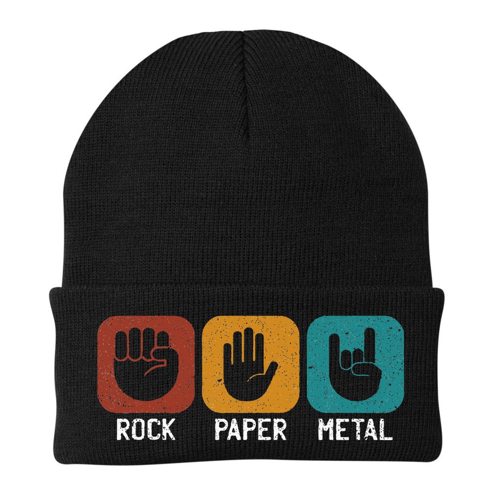 Rock Paper Metal Heavy Metal Music Beanie