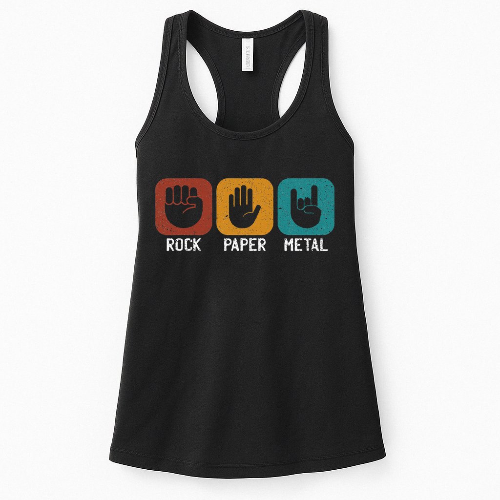 Rock Paper Metal Heavy Metal Music Womens Tank Top